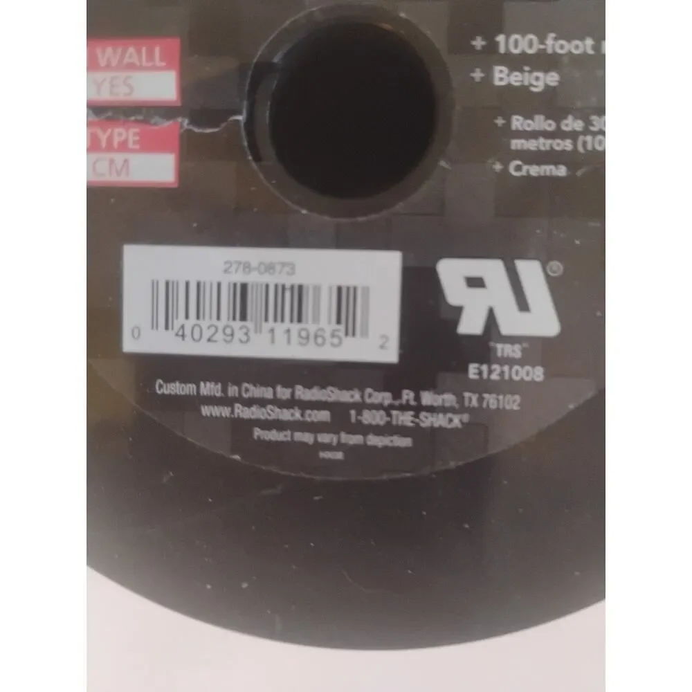 RadioShack 24-Gauge . Solid 2 Twisted Pare TELEPHONE WIRE 100 Foot roll Beige-27